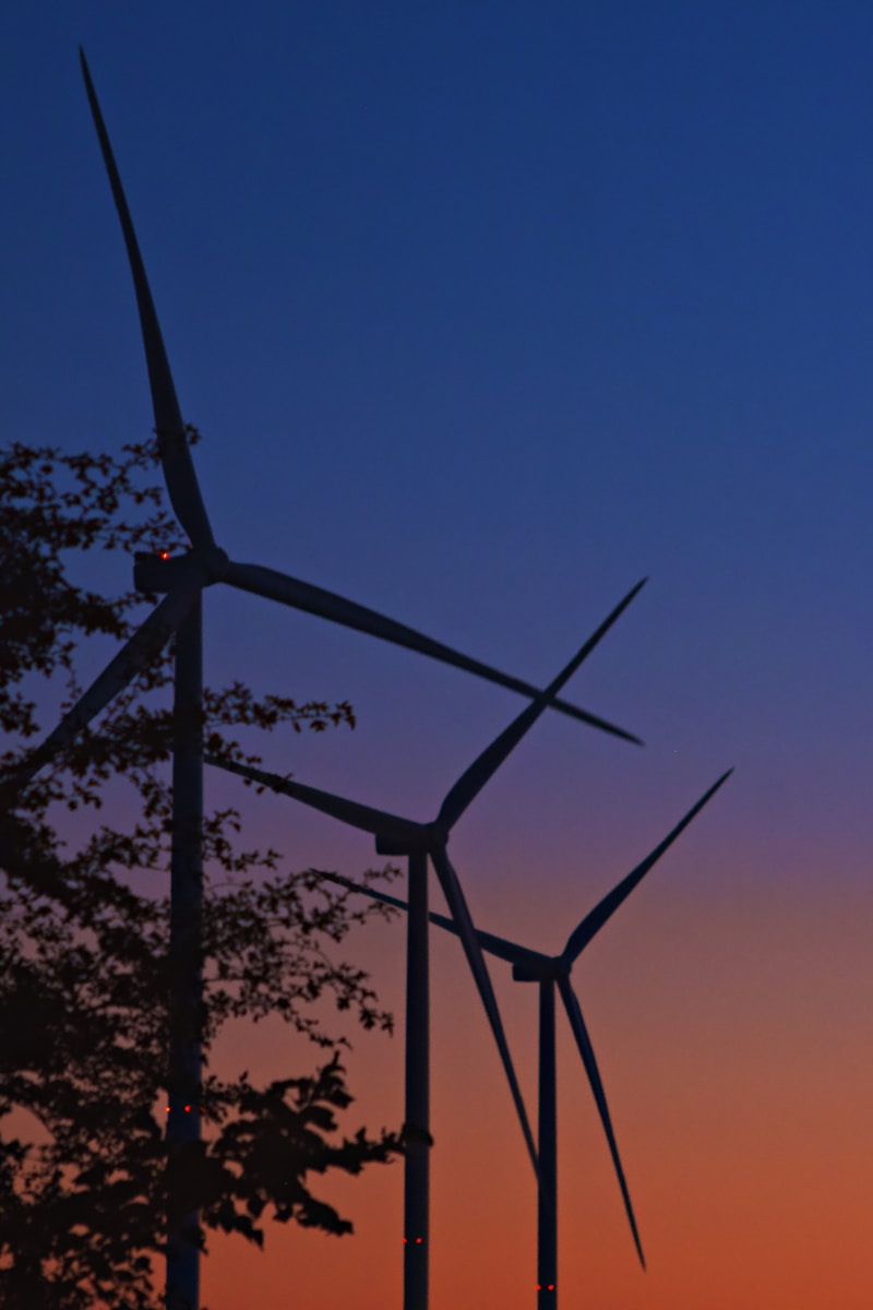 a group of wind turbines